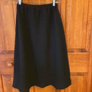 Persona Bubble Polyester A-Line Pull-on Midi Skirt Dressy Professional Raw Hem